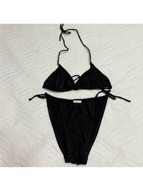 Tango Rae Women’s Black High-cut 2 Piece Bikini Swimsuit. Size M